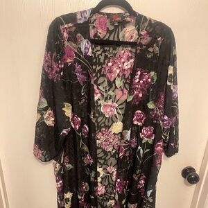 Floral Black Lace Cardigan